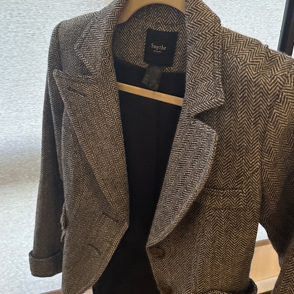 Smythe Herringbone Blazer with leather elbow patches - Picture 1 of 4
